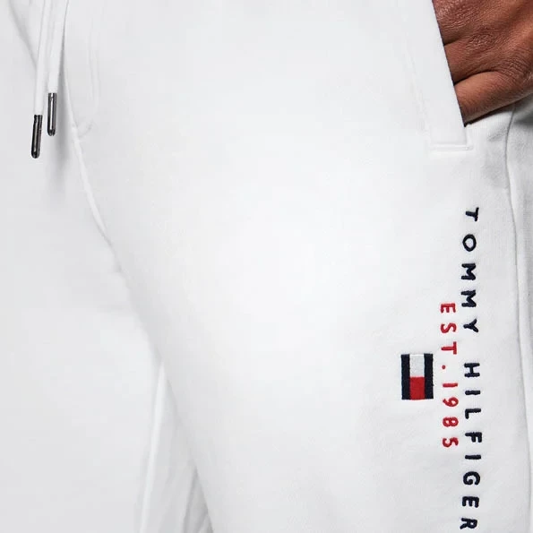 Tommy Hilfiger Men Sweatpants Flag Logo White - Image 3