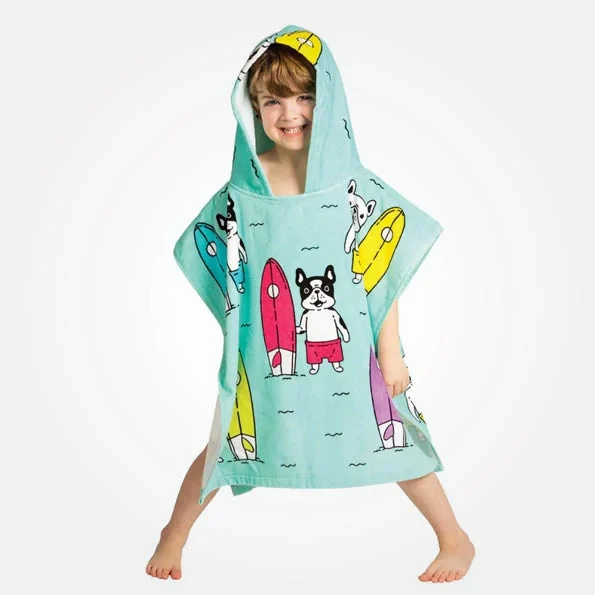 Just Kidding Kids Hooded Towel - Dog's Vacation & Surf Dog (Set Of 2) - Image 2
