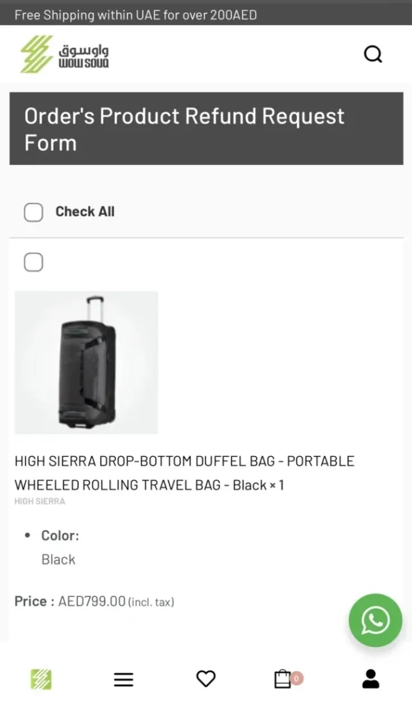 How to Request a Refund? 3 Select Item to be returned