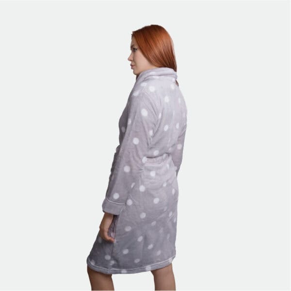 Inspiration Womens Bathrobe Printed Flannel Dot - Image 3
