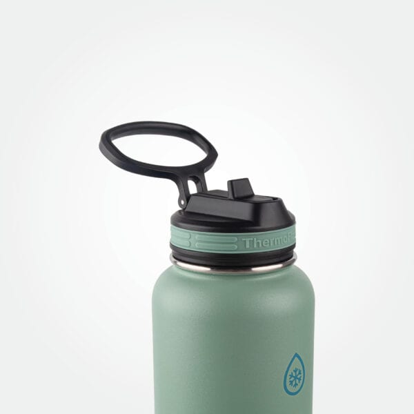 Thermoflask 40oz Stainless Steel Insulated Water Bottles with Straw and Spout Lids, 2-pack, Off White/Glade Green - Image 4