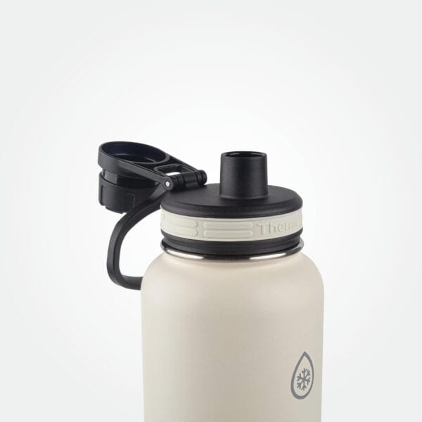 Thermoflask 40oz Stainless Steel Insulated Water Bottles with Straw and Spout Lids, 2-pack, Off White/Glade Green - Image 3