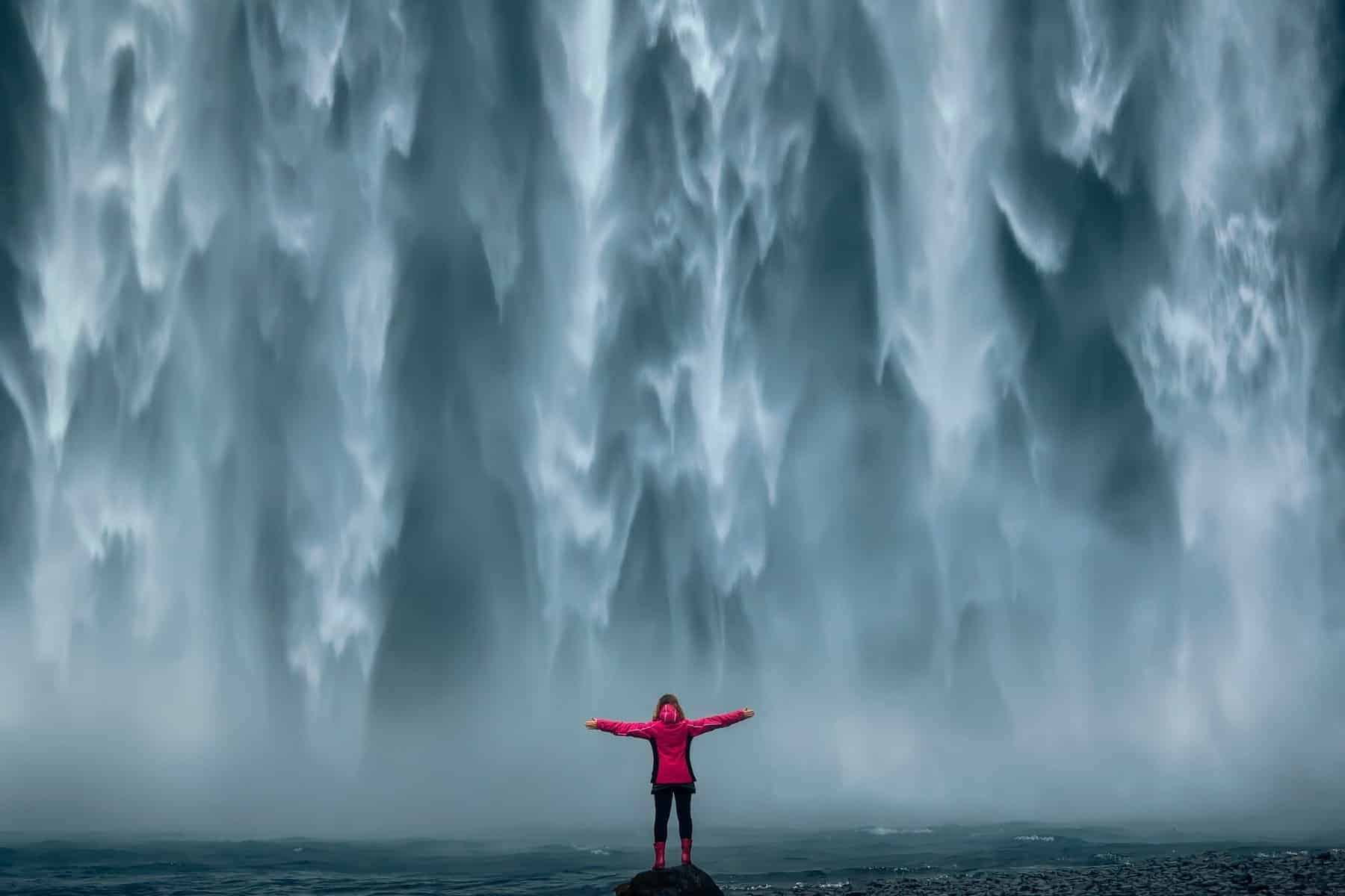 Iceland Skogafoss waterfall