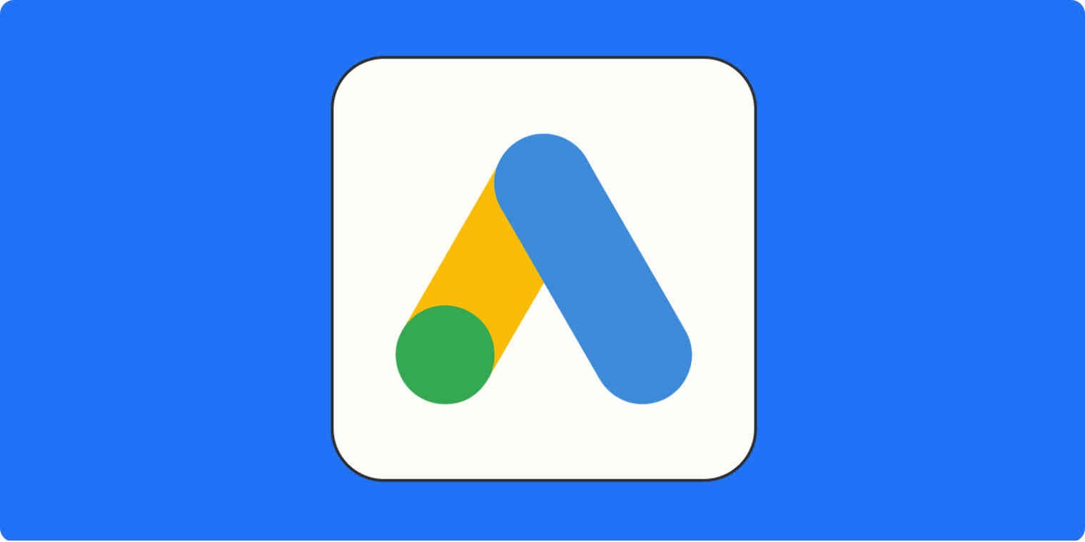 The Google Ads Logo On A Blue Background.