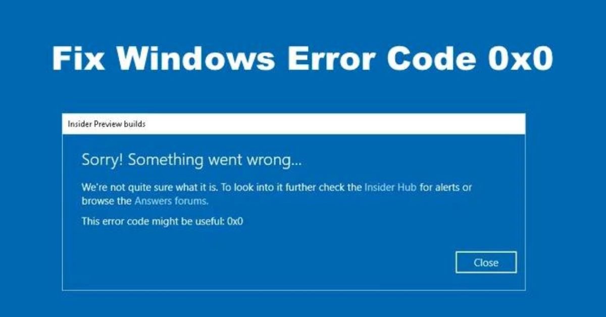 Windows Troubleshooting Guide For Fixing The 0X0-0X0 Error Permanently.