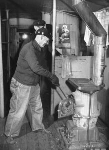 Caboose Coal Stove - In Use