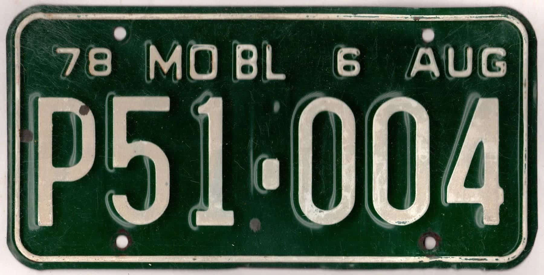 Missouri 1978 truck license plate #P51-004