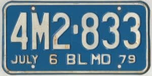 Missouri 1979 beyond local truck license plate #4M2-833
