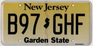 New Jersey car license plate #B97-GHF