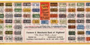 1950 license plate blotter