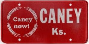 Caney Kansas booster license plate