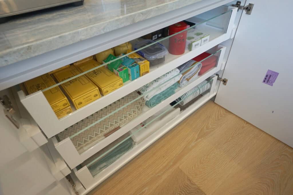 Pull out pantry in a kitchen renovation in Aucland