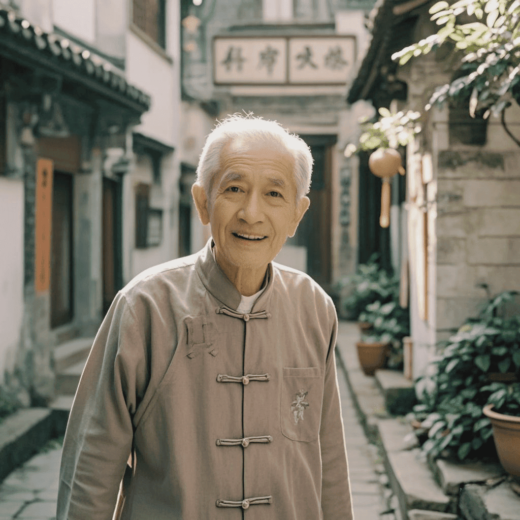 An elderly overseas Chinese returning to Siyi, reflecting on the connection between overseas Chinese and their homeland.
