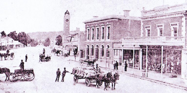 Historic view of Ararat, Australia in the 1880s, a town shaped by Siyi gold miners and Chinese immigrants during the 19th-century Australian gold rush.