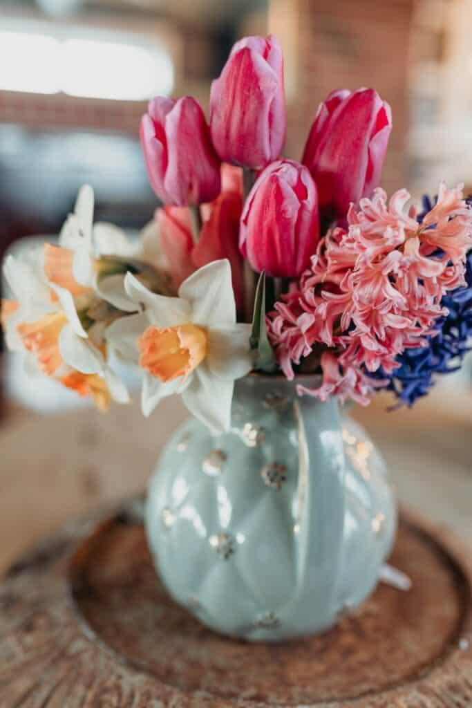 Daffodil, hyacinth, tulip bouquet 