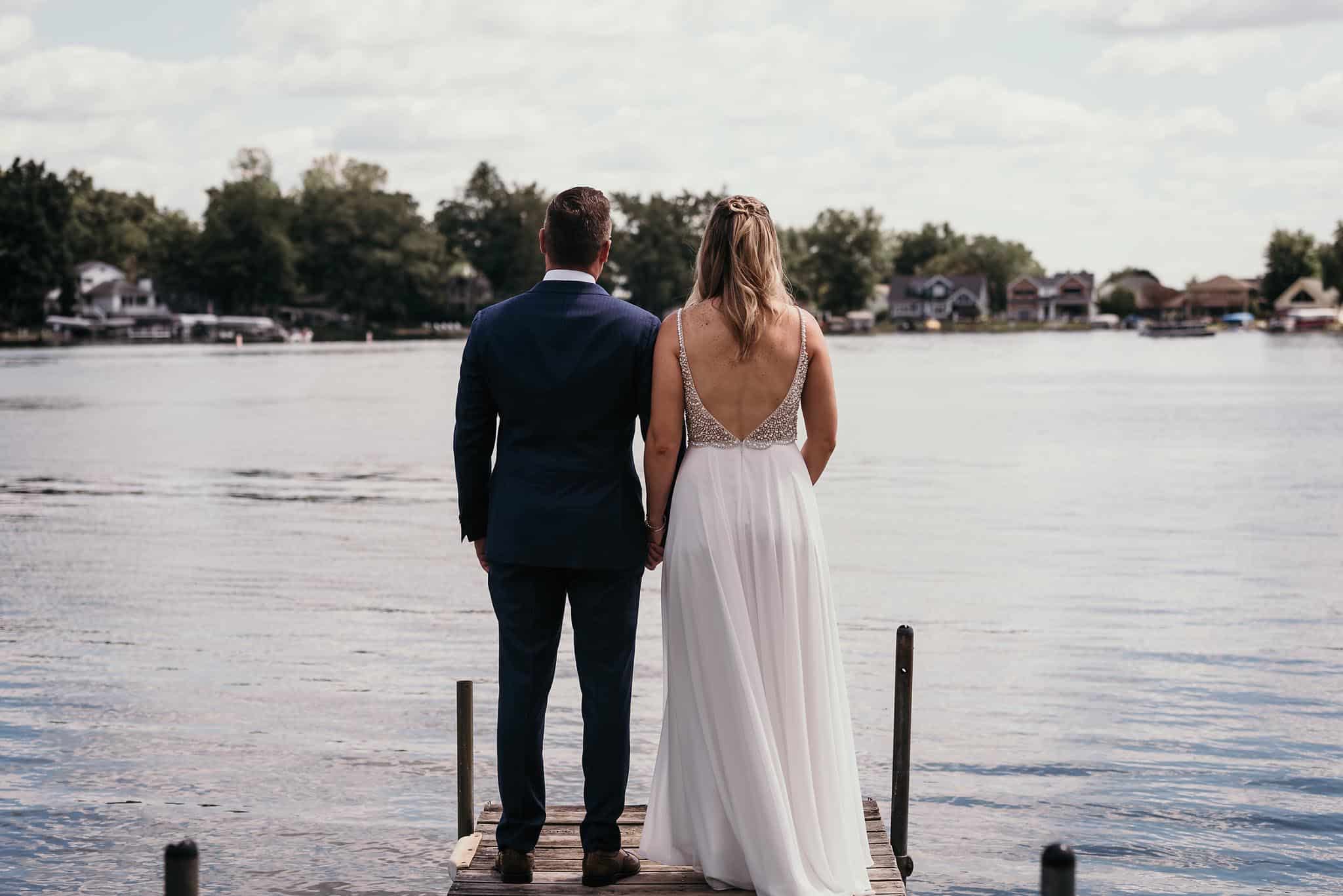 Intimate summer wedding at Clear Lake, Indiana wedding photography by Kasey Wallace Photography