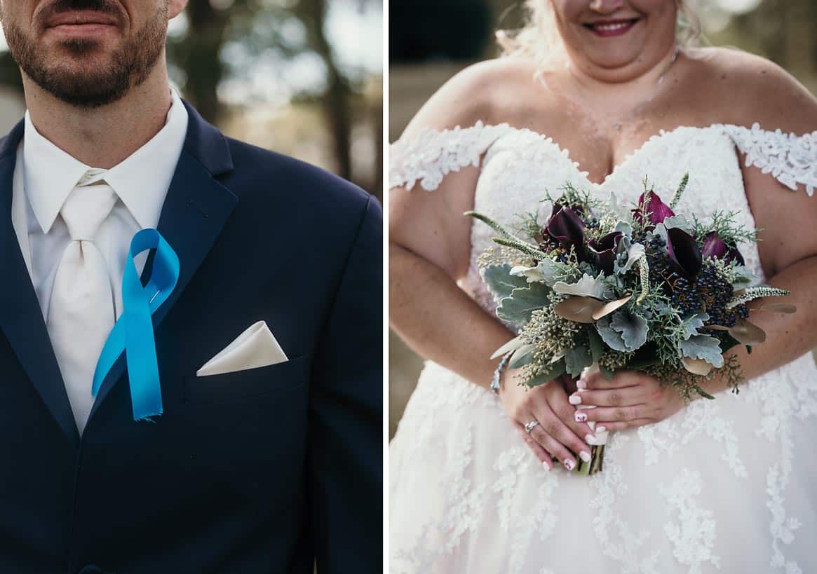Details of bride and groom