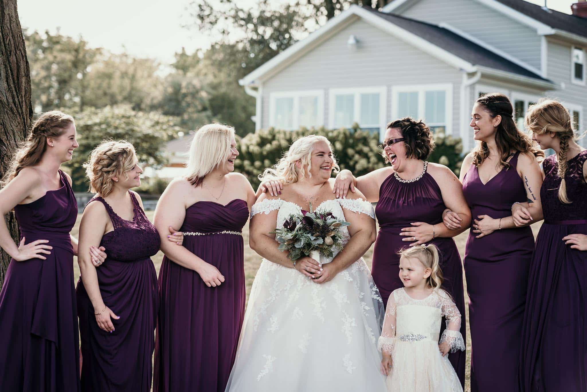 Fun bridal party photo with bride