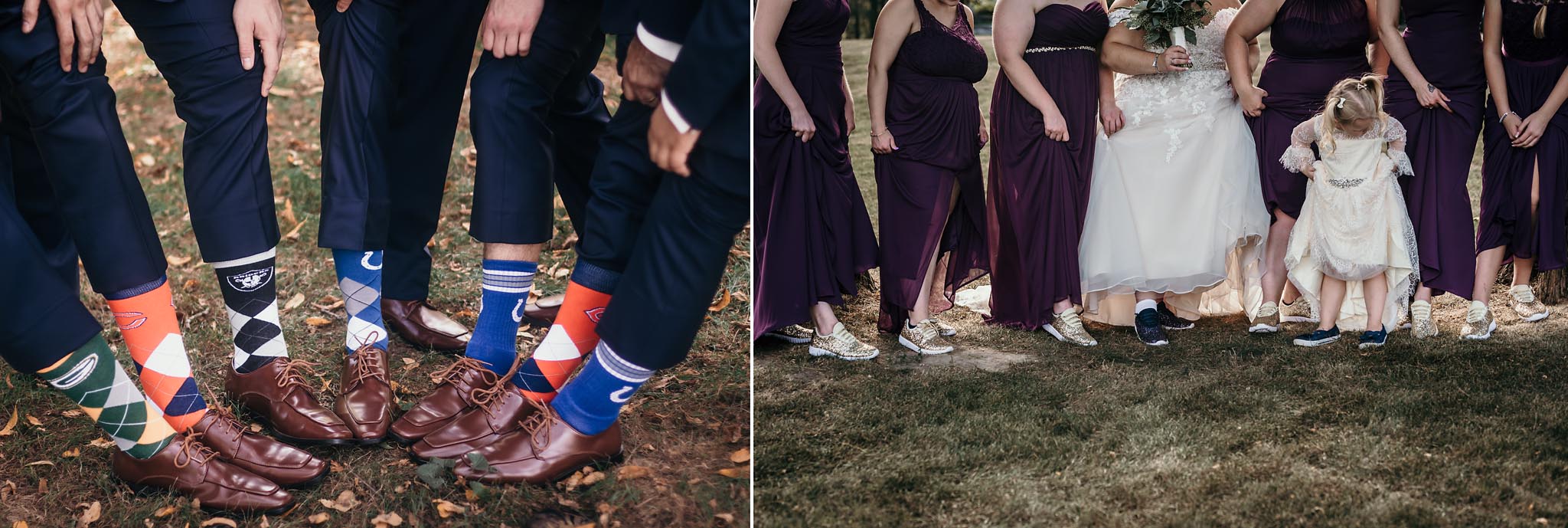 Bridal party's special shoes and socks