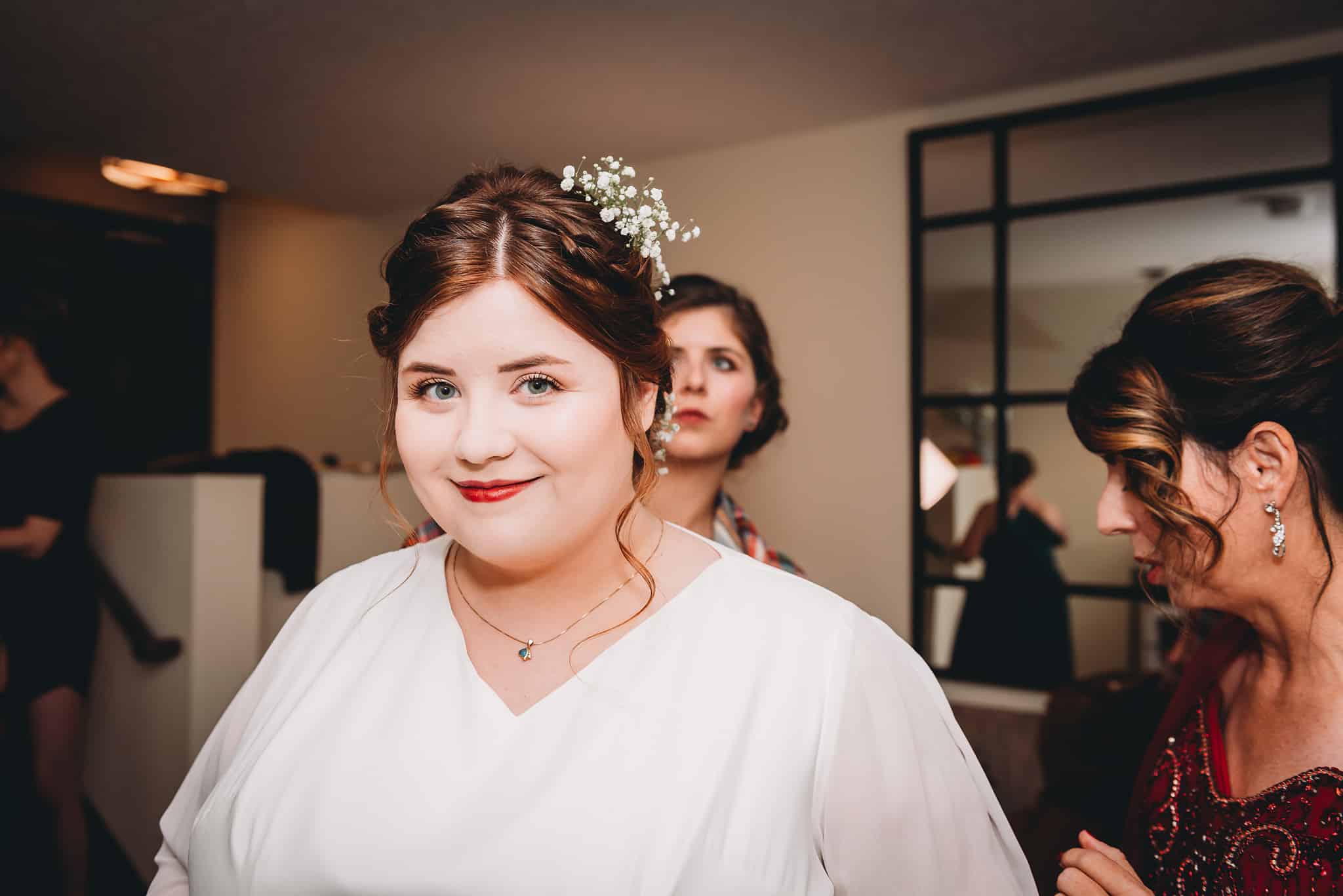 bride smiling indianapolis wedding