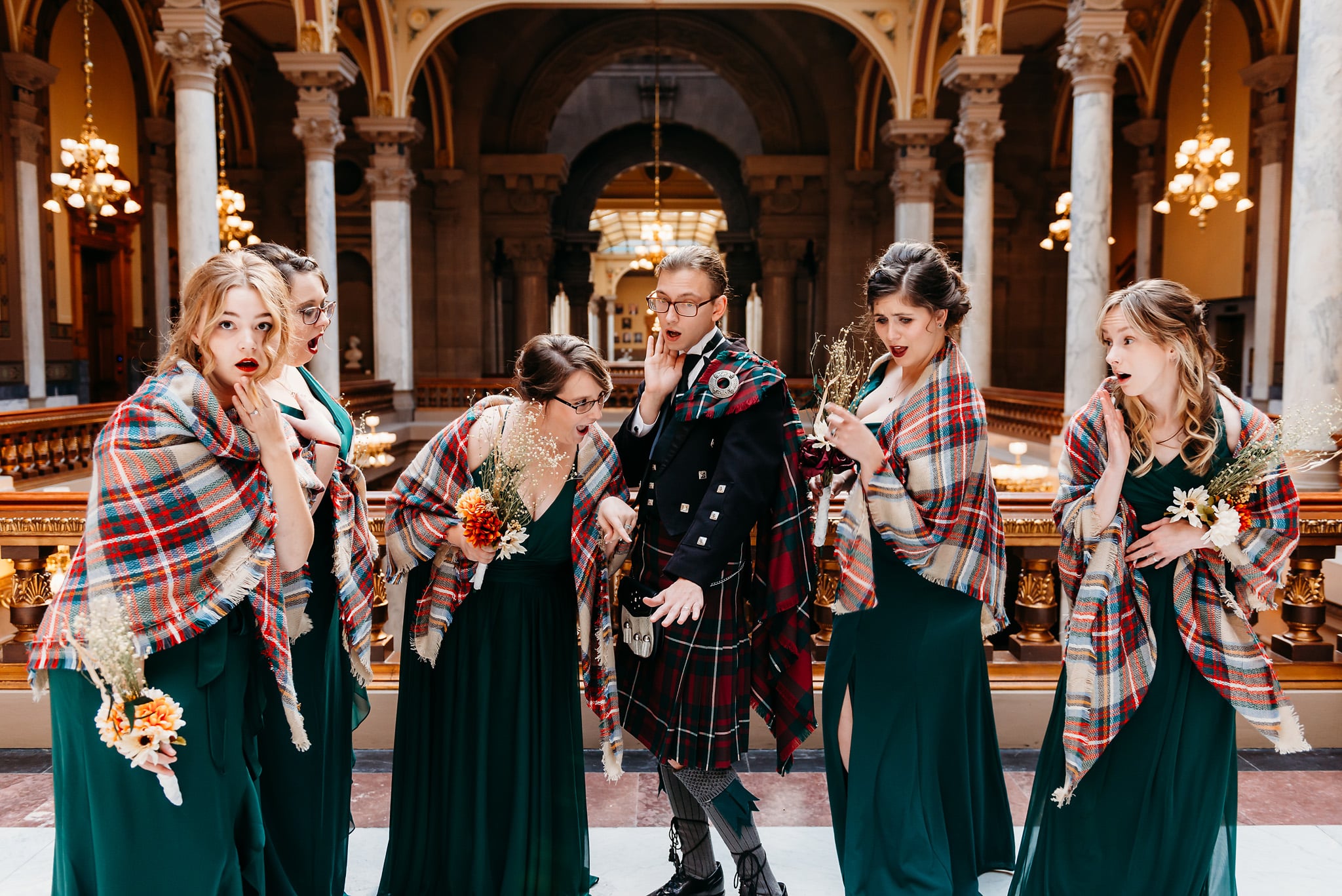 bridal party indiana state house wedding indianapolis