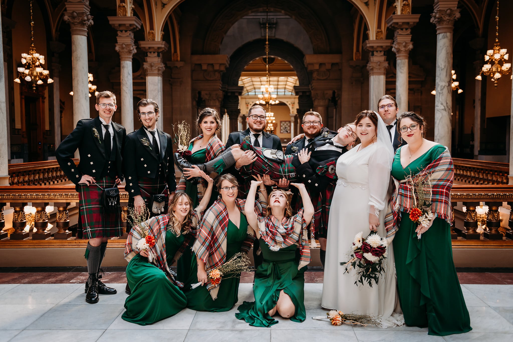 bridal party indianapolis wedding indiana statehouse