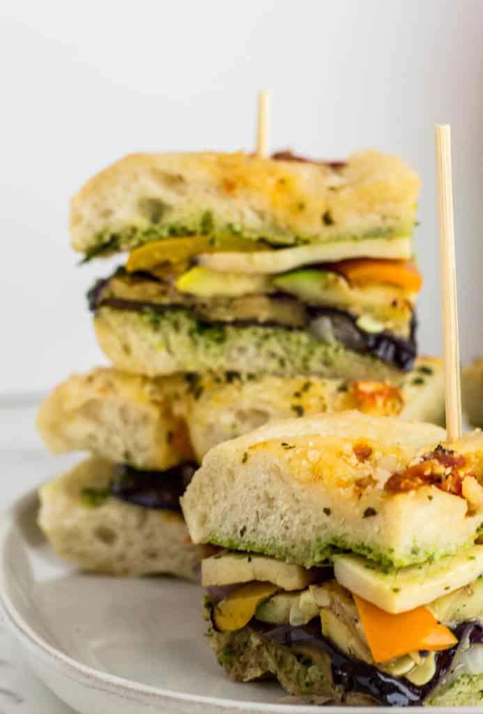 Labor Day Vegan Veggie Sandwich close up