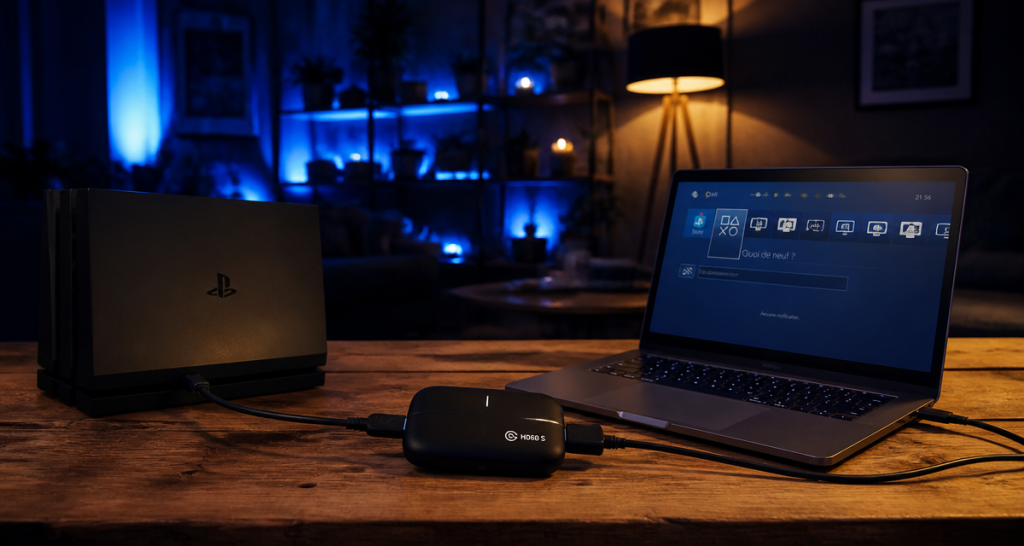 brancher une console sur un pc portable carte d'acquisition