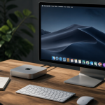 ecran mac mini sur bureau contemporain
