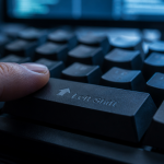 left shift clavier touche en gros plan