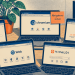 quel navigateur internet peut-on télécharger sur linux, ordinateurs affichant Firefox Chromium Brave GNOME Web Vivaldi