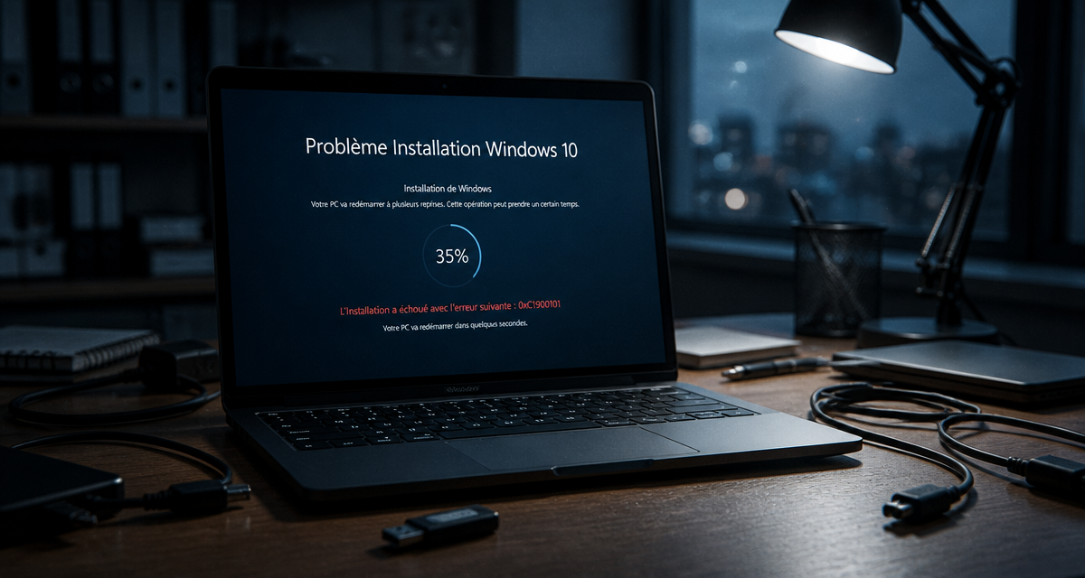 windows 10 problème installation erreur 0xC1900101 écran bloqué