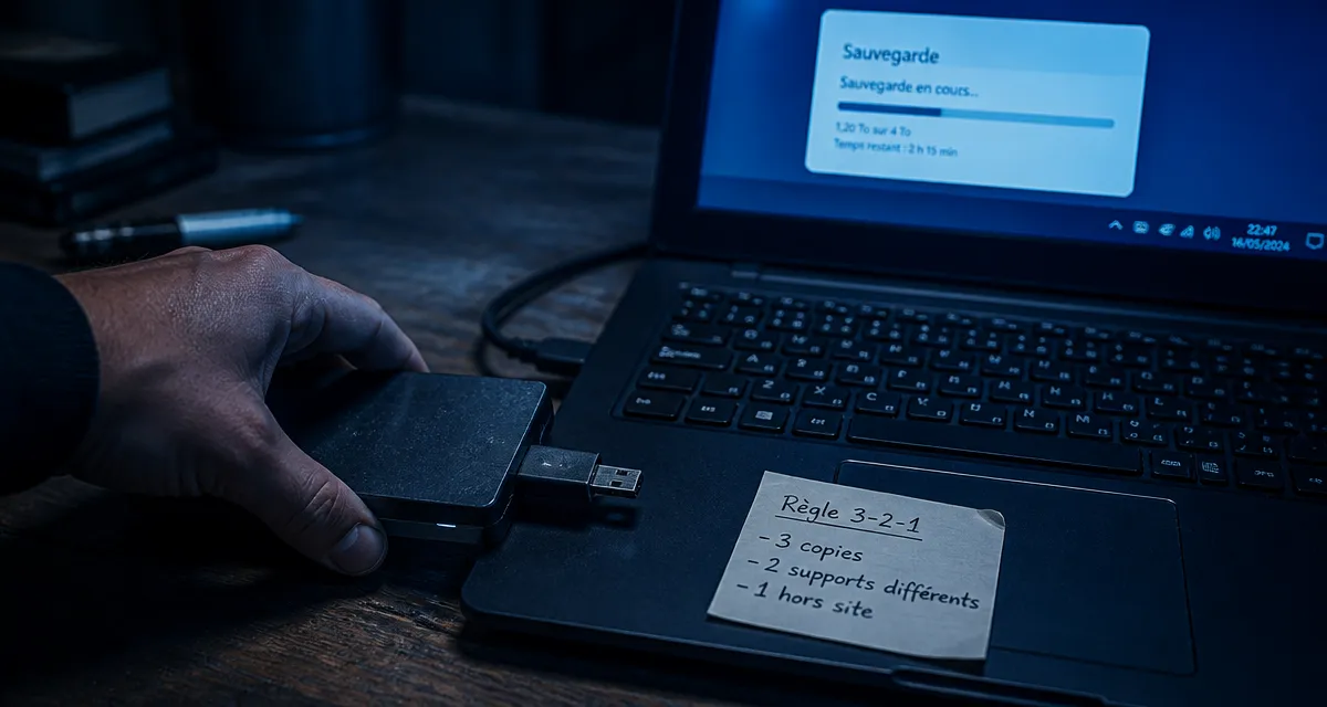 Comment faire une sauvegarde de son PC : règle 3-2-1, disque dur externe, données sécurisées