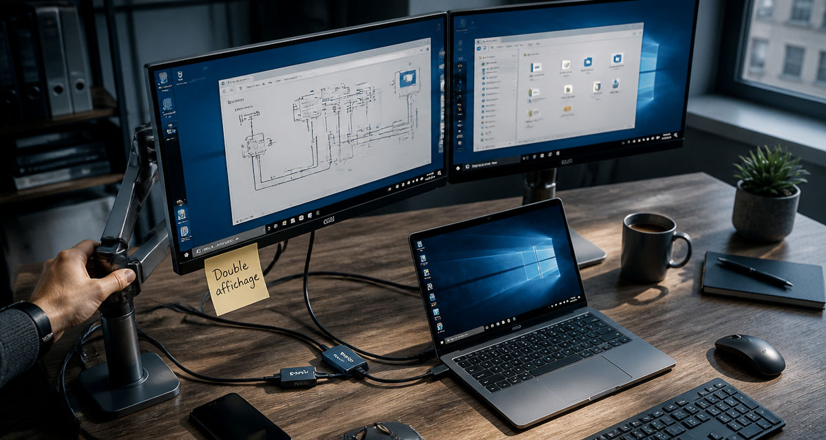 comment mettre 2 ecrans sur pc double affichage bureau