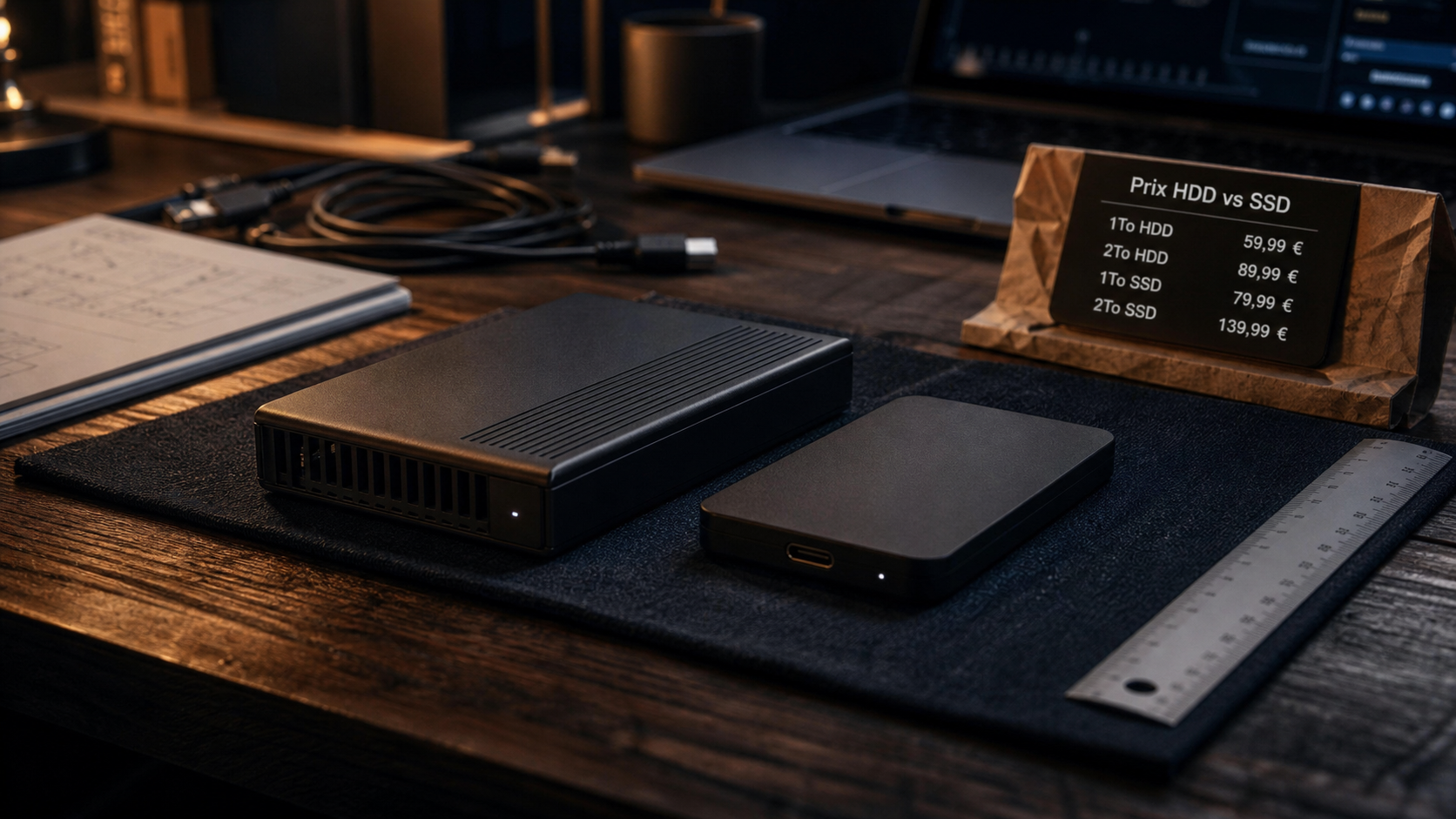 Disque dur externe prix : HDD vs SSD, visuel HDD et SSD