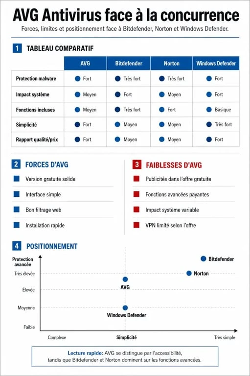 Comparatif des antivirus : AVG face à Bitdefender, Norton et Windows Defender pour choisir sa protection