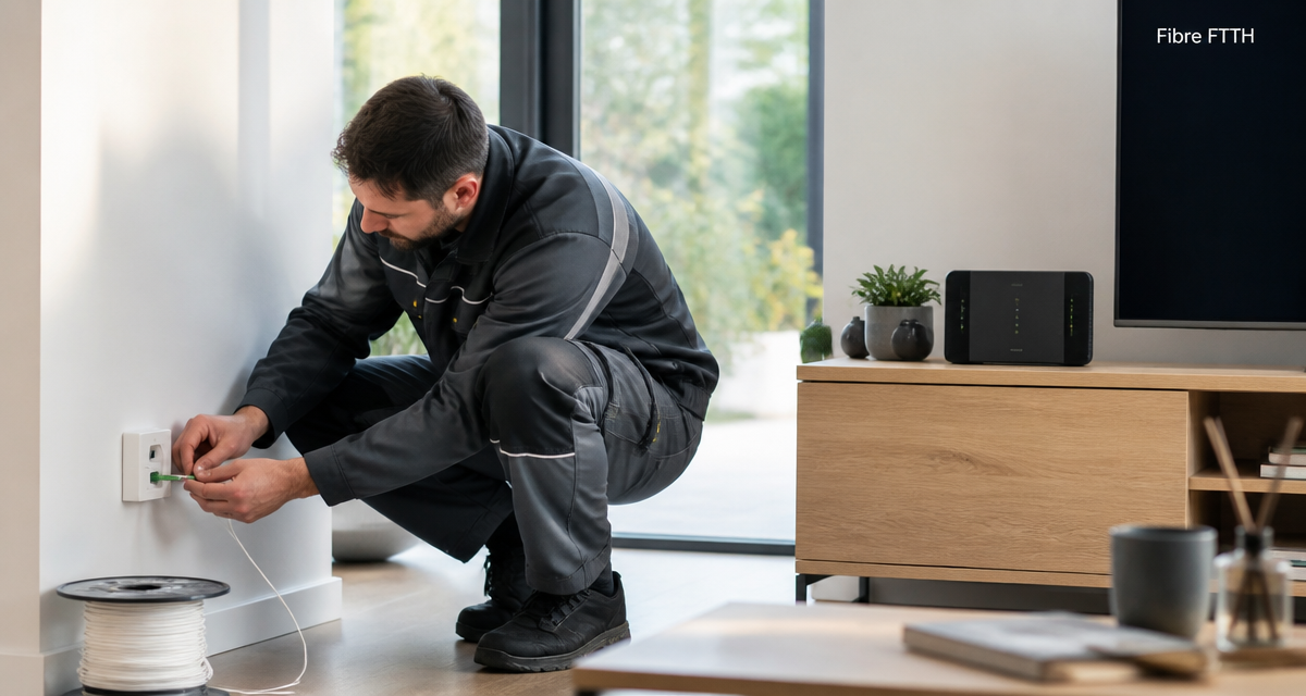 ftth définition technicien fibre installe prise