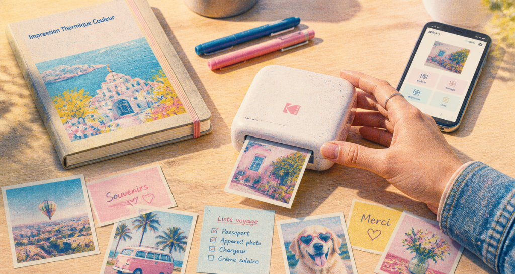 Mini imprimante thermique couleur avec photos et carnet