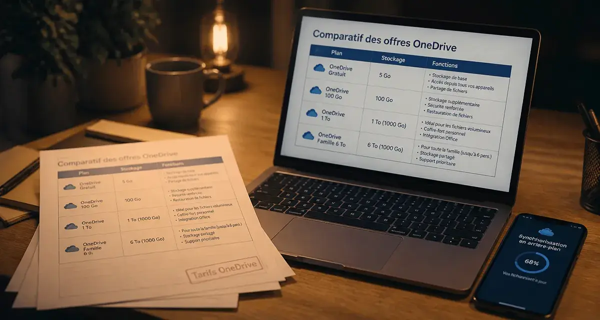 One drive tarif : comparaison stockage gratuit, 1 To et illimité sur OneDrive