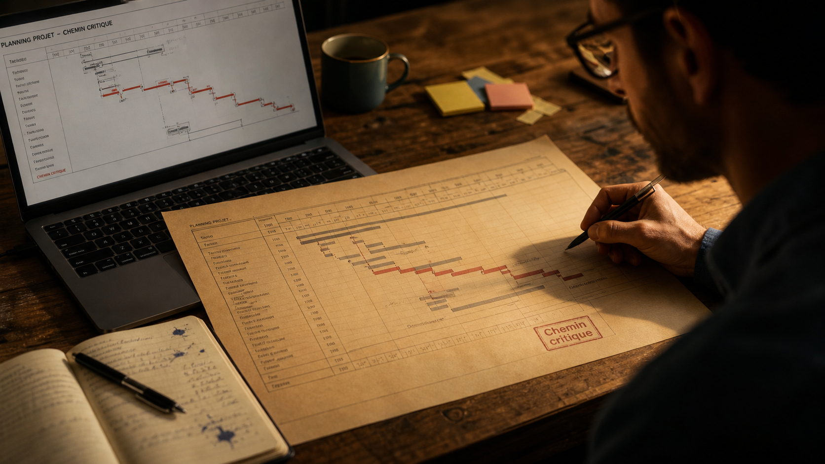 Chemin critique Gantt : sécuriser les délais du projet