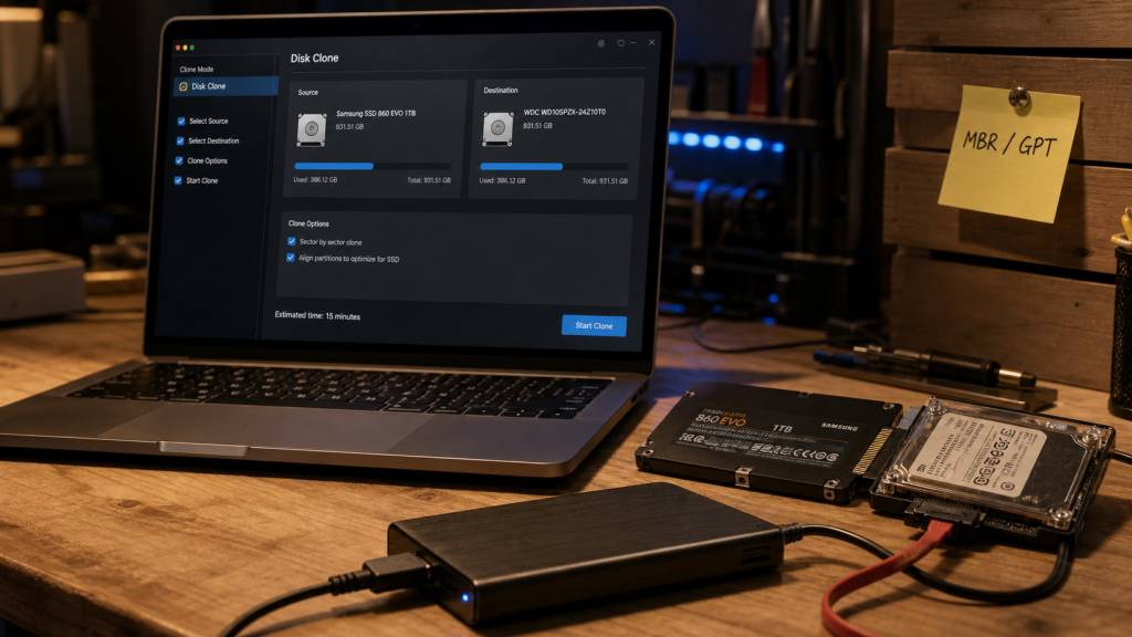 Comment cloner disque dur MBR GPT sans erreur au démarrage