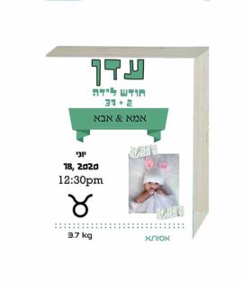 תעודת לידה מעוצבת ירוקה | תעודת לידה לתינוק שנולד
