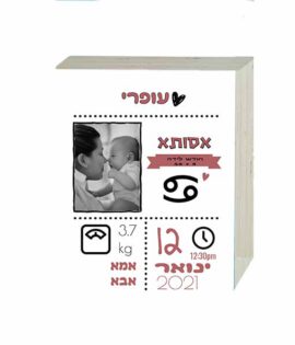 תעודת לידה מעוצבת ורודה | תעודת לידה לתינוק שנולד