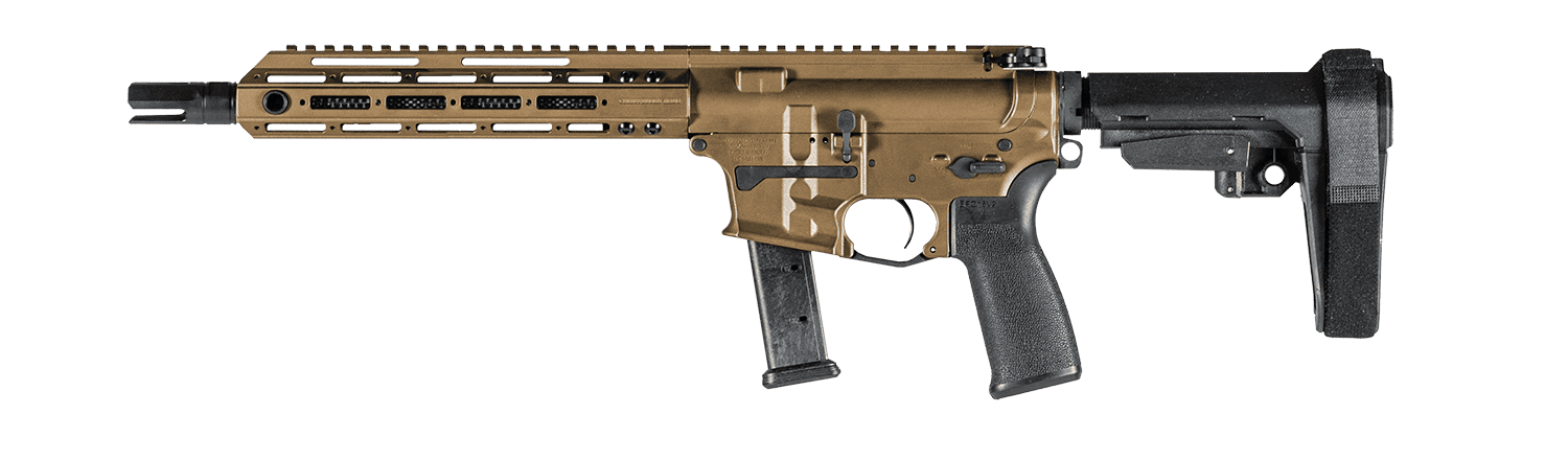 Christensen Arms CA9MM 9mm 10.5" 1:10" M-LOK Burnt Bronze AR Pistol w/SBA3 Tactical Brace - Image 2
