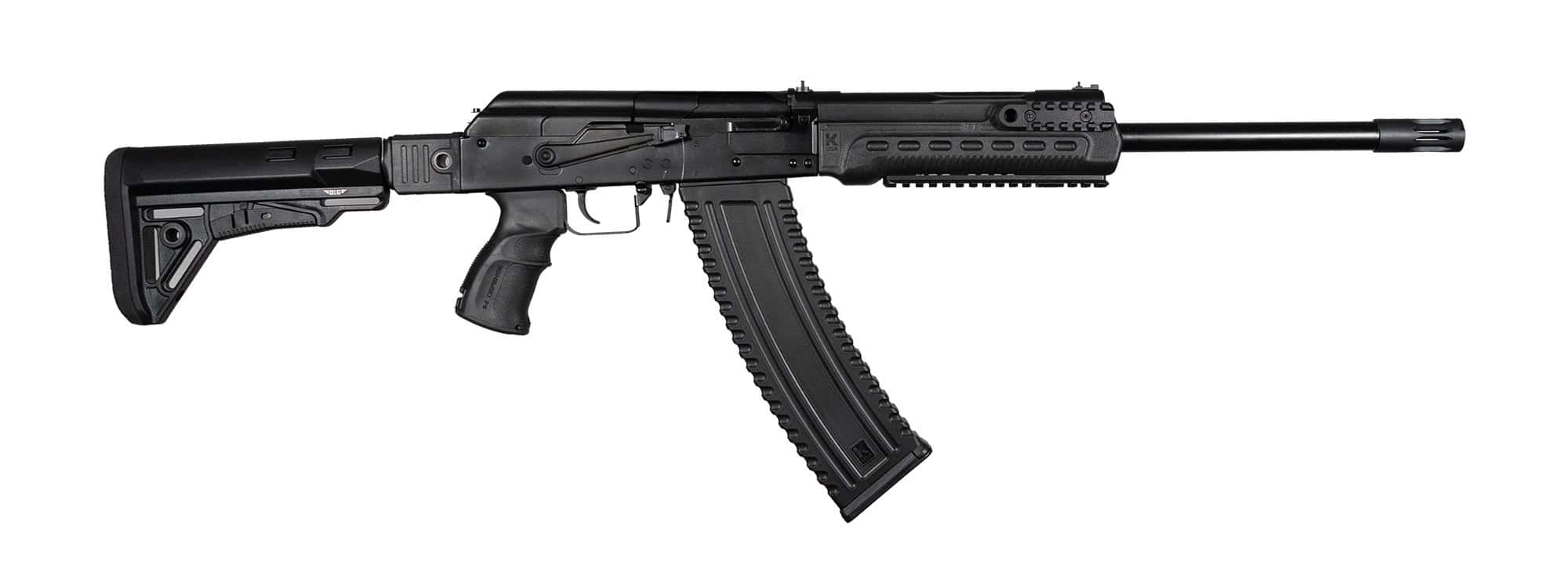 Kalashnikov - 3" 12 Gauge Shotgun, Semi-Auto, One 10 Round Magazine, 18" BBL, Muzzle Brake, Side Folding Collapsible Stock, Handguard w/ Rails, Black Synthetic