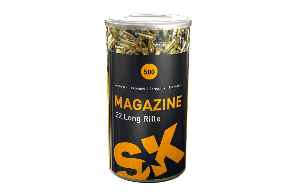 SK Magazine .22LR ammo - Can 500rds - 1 Shot Guns