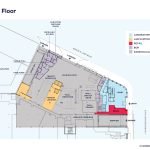 First floor layout of CambridgeSide with retail, lab support, and parking areas.