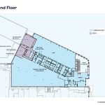 Second floor layout of CambridgeSide with labs, service elevators, and conference rooms.