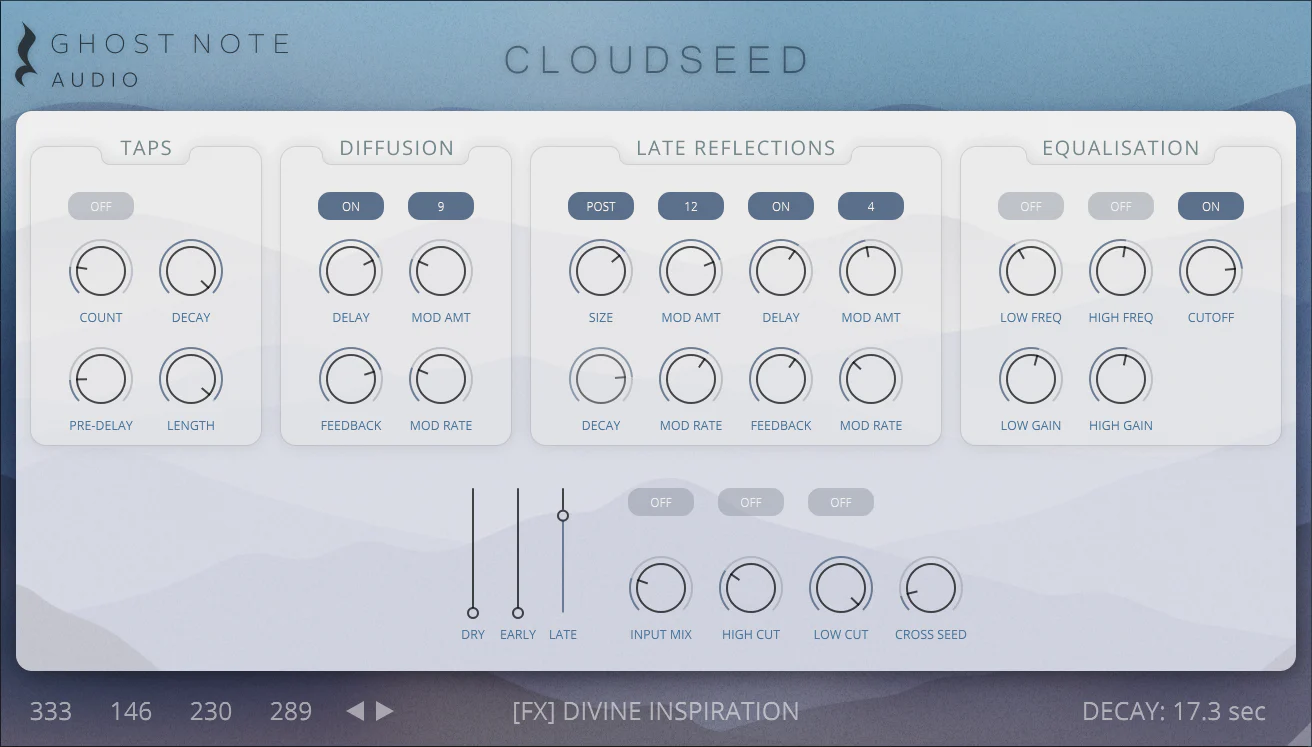 Cloudseed Reverb Interface