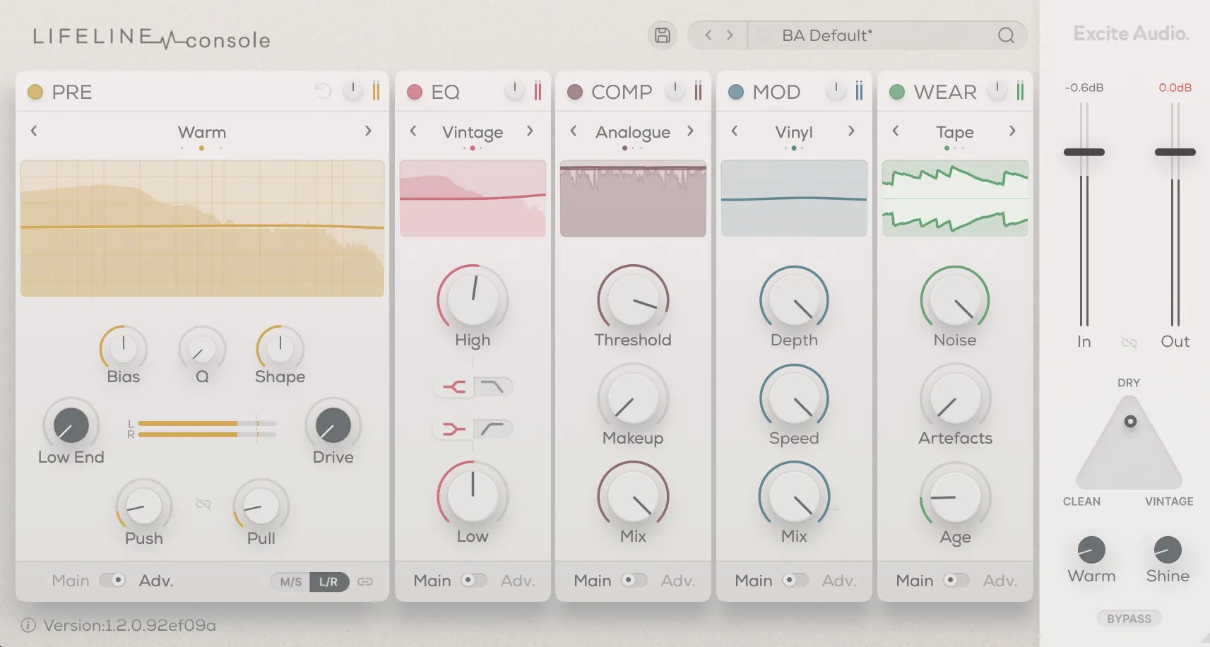 Excite Audio Lifeline Console Interface